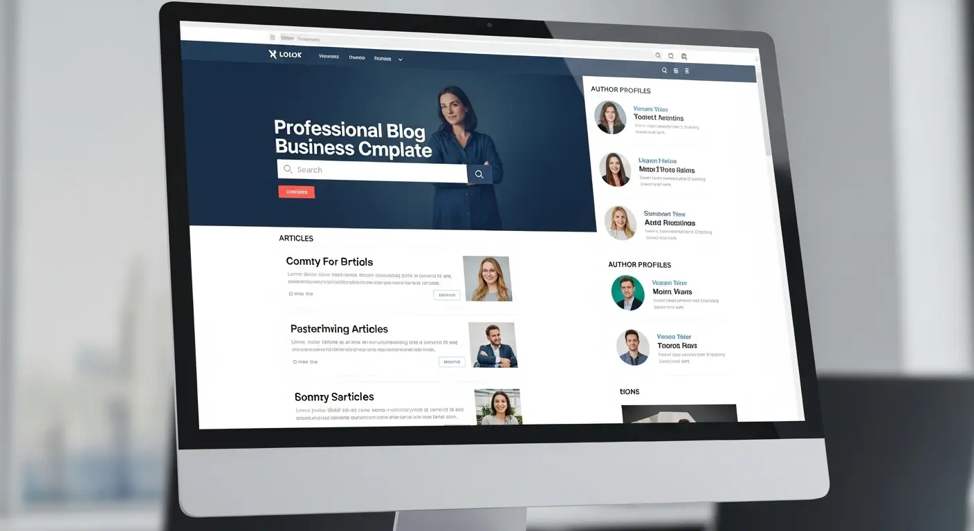 Template blog professionnel — aperçu du site d'entreprise