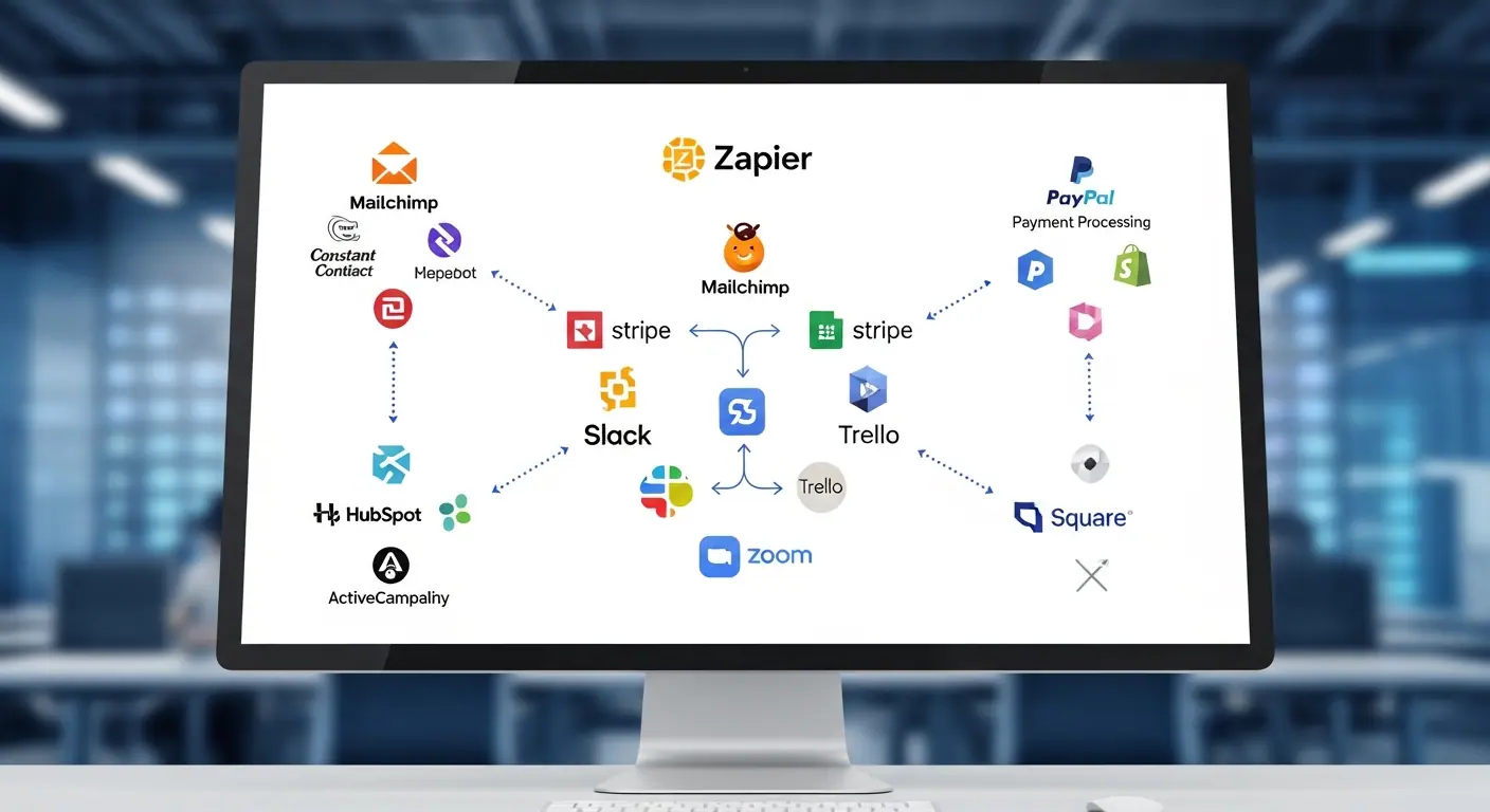 Schéma d'intégrations entre différentes applications et outils tiers
