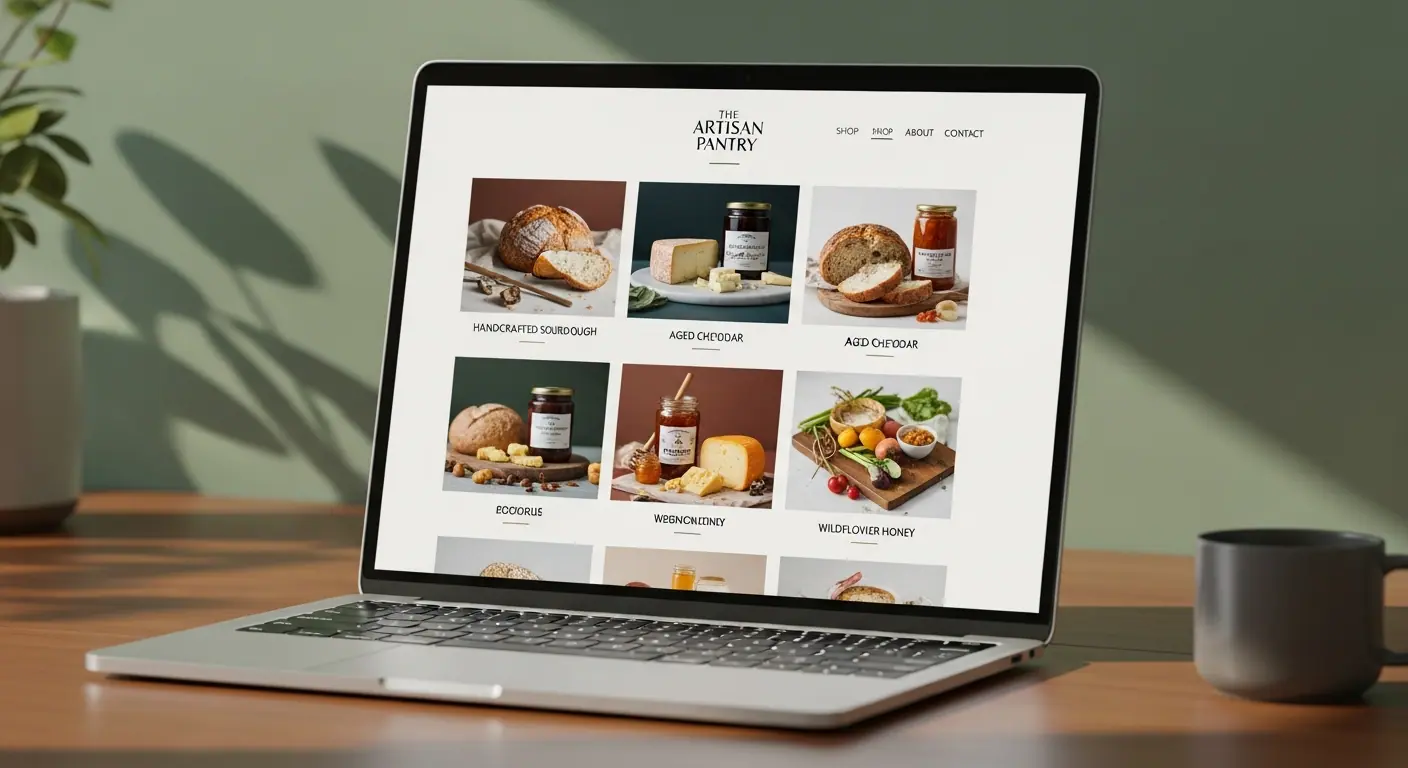 Template épicerie fine — aperçu de la boutique artisanale