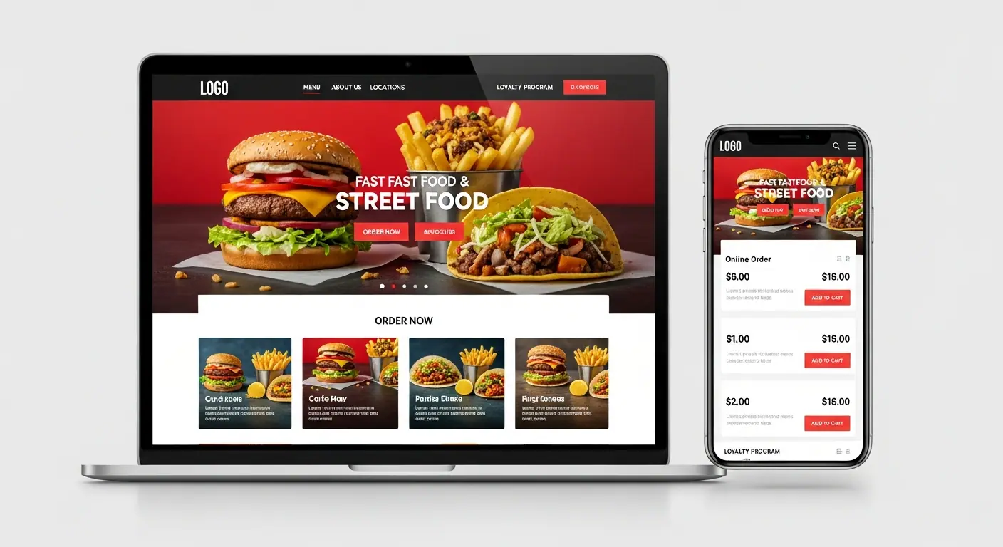Template fast food — aperçu du site dynamique