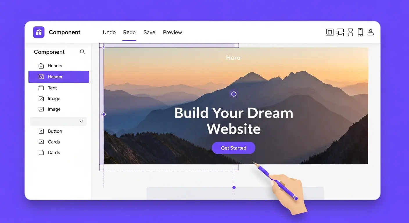 Capture d'écran de l'éditeur visuel de la plateforme